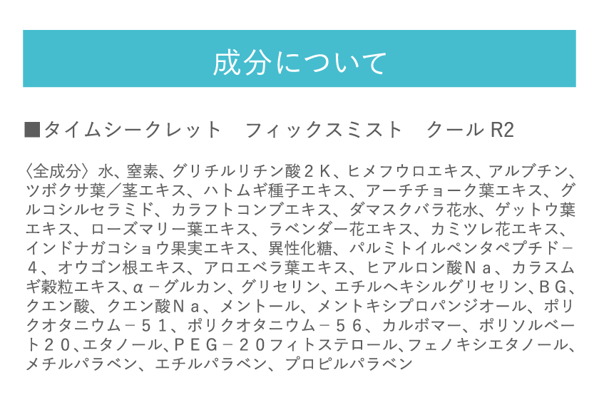 タイムシークレット ミスト クール R2 成分