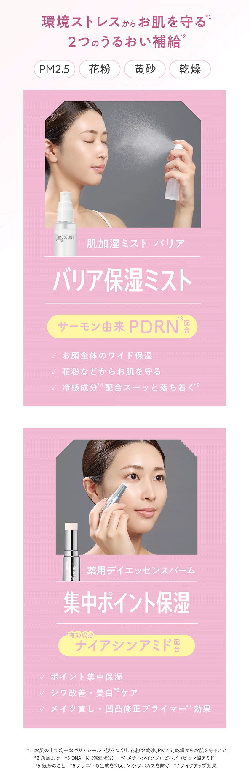 TIME SECRET 肌加湿ミスト　香り付き サクララッシュの香り ボタン